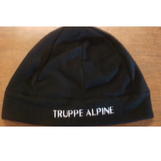 CAPPELLINO NERO PILE "TRUPPE ALPINE"